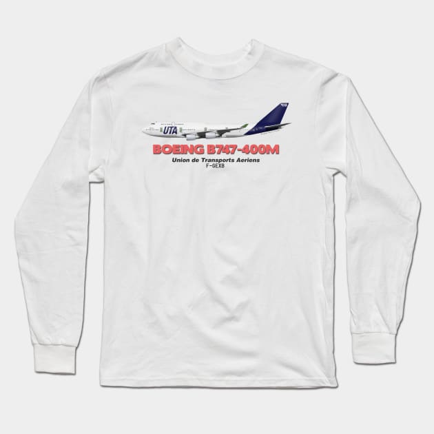 Boeing B747-400M - Union de Transports Aeriens Long Sleeve T-Shirt by TheArtofFlying